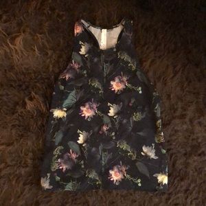 Racerback sport tank with flower pattern